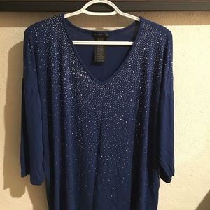 Blue beaded blouse